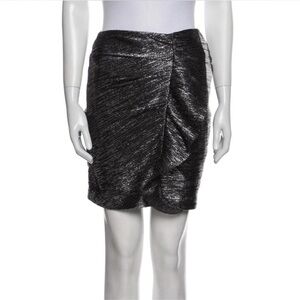 Maje Metallic skirt with ruffle detail